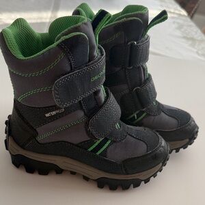 Geox Kids Black and Green Waterproof Boots US 9 EU26